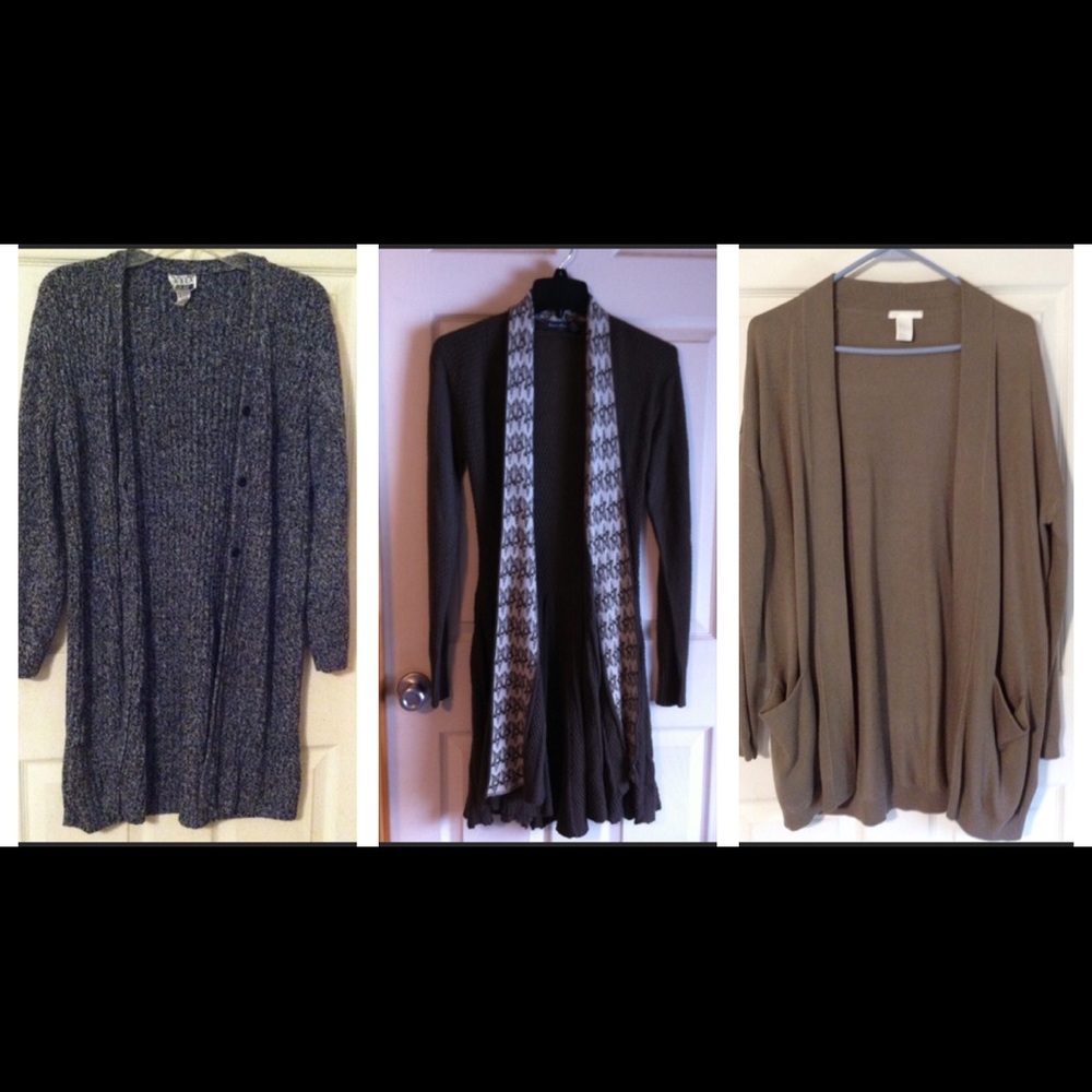 3 cardigan sweaters